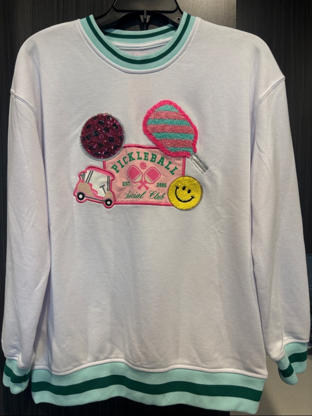 Simply Southern White Pickleball Sweatshirt, Small But Fits Like A Medium, NWT